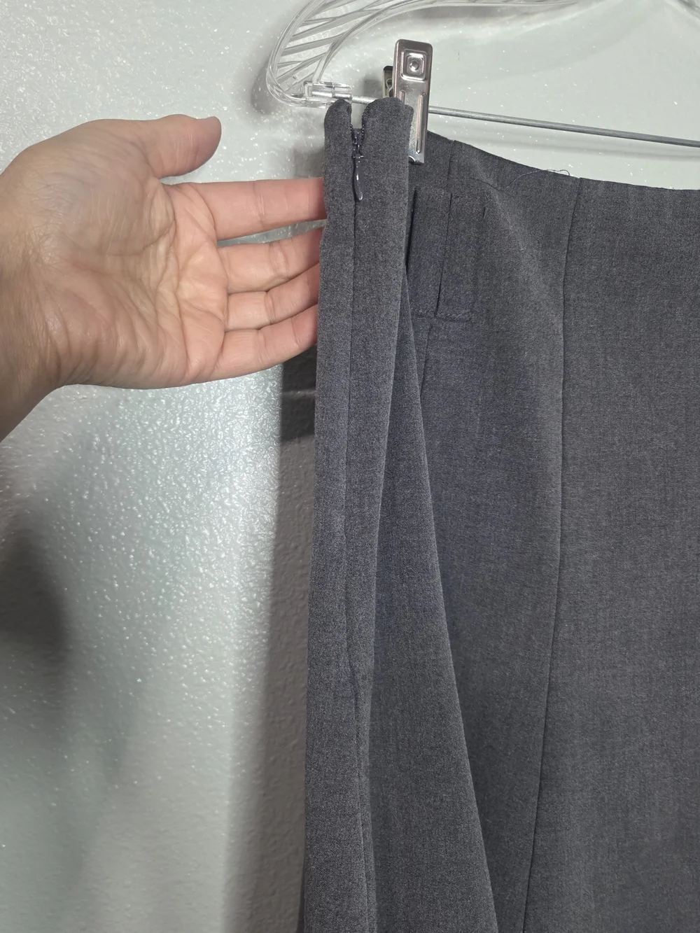 Dressbarn Womans Gray Paneled A-Line Flare Career Skirt - Size 10 - Picture 6 of 8